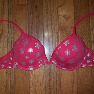 Snowflakes Push up Padded Bra 34B 34 B